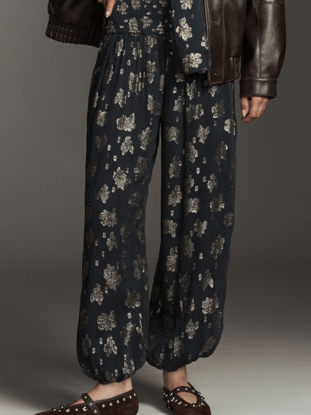 Anthropologie Deco Metallic Balloon Pants - Picture 5 of 8